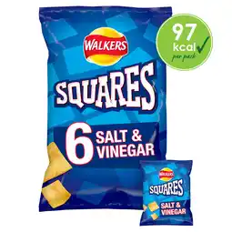 Iceland Walkers squares salt & vinegar multipack snacks crisps 6x22g offer