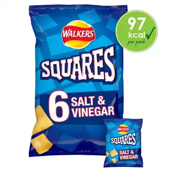 Iceland Walkers squares salt & vinegar multipack snacks crisps 6x22g offer