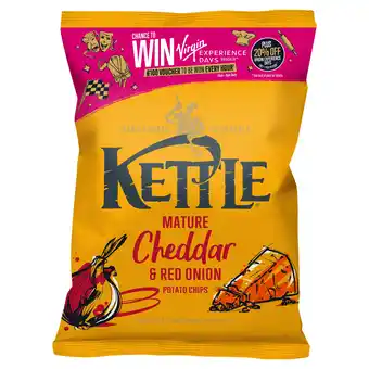 Iceland Kettle mature cheddar & red onion potato chips 130g offer