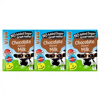 Iceland Viva chocolate flavour milk 3 x 200ml offer