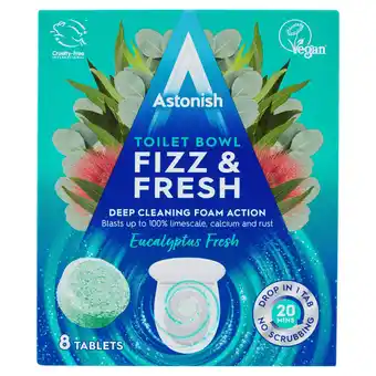 Iceland Astonish toilet bowl fizz & fresh eucalyptus fresh tablets 8 x 25g (200g) offer