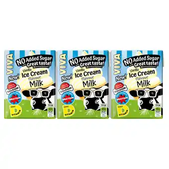 Iceland Viva vanilla ice cream flavour milk 3 x 200ml offer