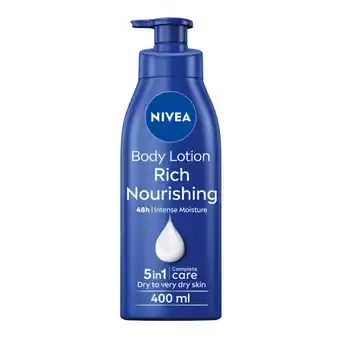 Asda Nivea rich nourishing body lotion for dry skin offer