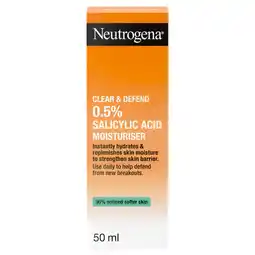Asda Neutrogena clear & defend oil free moisturiser for spot prone skin offer