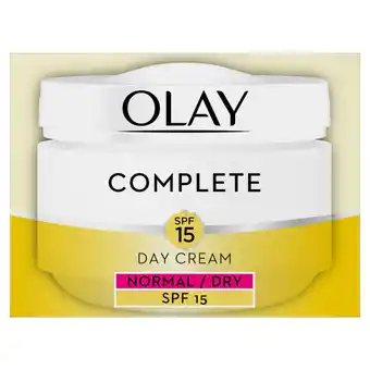 Asda Olay complete care normal/dry spf 15 moisturiser day cream offer