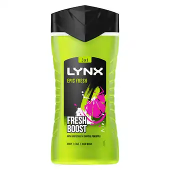 Asda Lynx epic fresh grapefruit & tropical pineapple scent shower gel offer