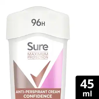 Asda Sure women maximum protection confidence cream anti-perspirant deodorant offer