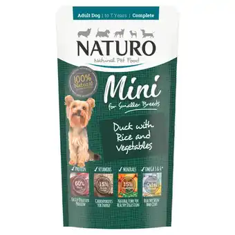 Asda Naturo natural pet food mini duck with rice and vegetables adult dog 1 to 7 years 150g offer