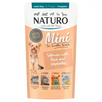 Asda Naturo natural pet food mini salmon with rice and vegetables adult dog 1 to 7 years 150g offer