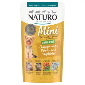Asda Naturo natural pet food mini chicken with potato and vegetables adult dog 1 to 7 years 150g offer
