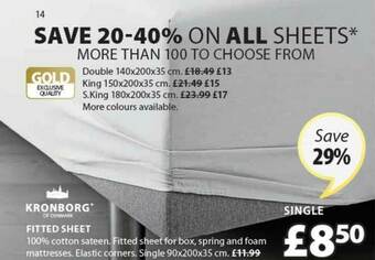 JYSK Fitted Sheet offer