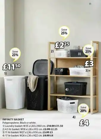 JYSK Infinity Basket : Laundry Basket, 4.5 Ltr Basket, 11 Ltr Basket Or 17 Ltr Basket offer