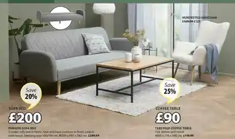JYSK Paradis Sofa Bed, Hundested Armchair Or Tebstrup Coffee Table offer