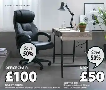 JYSK Tjele Office Chair Or Abbetved Desk offer
