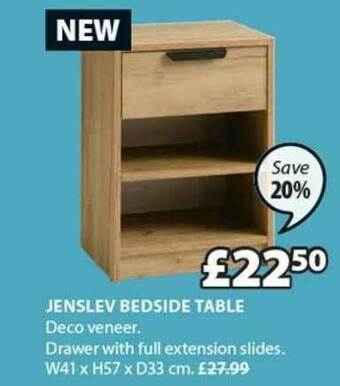 JYSK Jenslev Bedside Table offer