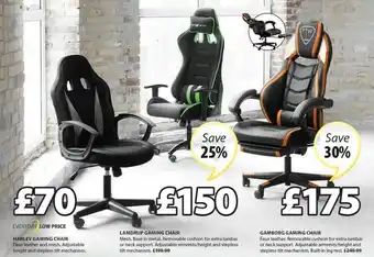 JYSK Harlev Gaming Chair, Lamdrup Gaming Chair Or Gamborg Gaming Chair offer