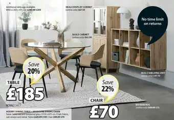 JYSK Agerby Dining Table + Hvidovre Dining Chair, Baobab Rug, Skals Shelving Unit, Skals Cabinet Or Skals Display Cabinet offer