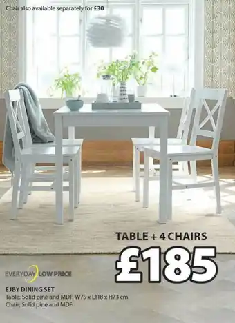 JYSK Ejby Dining Set : Table Or Chair offer