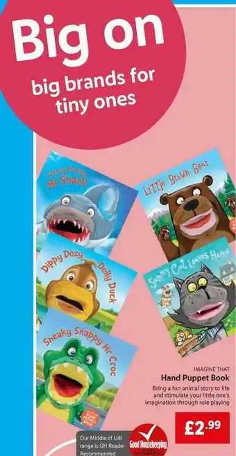 Lidl Imagine That Hand Puppet Book offer