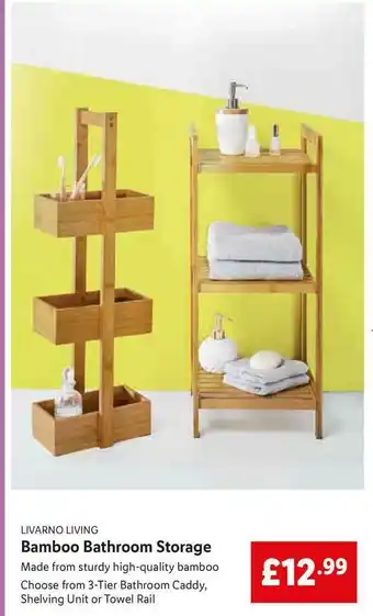 Lidl Livarno Living Bamboo Bathroom Storage offer