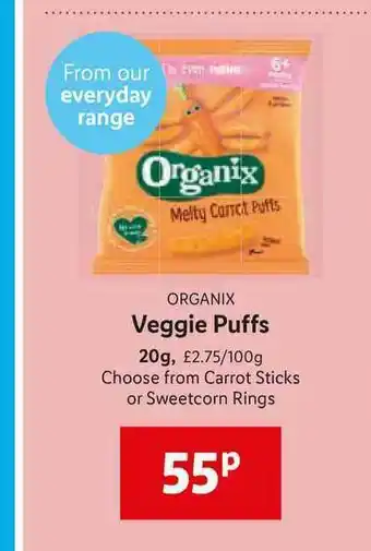 Lidl Organix Veggie Puffs offer