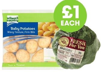Centra Wilsons Baby Potatoes,Fresh For You Broccoli offer