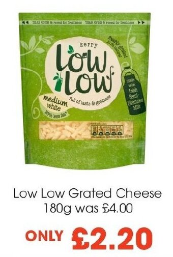 Centra Low Low Grated Cheese 180g offer