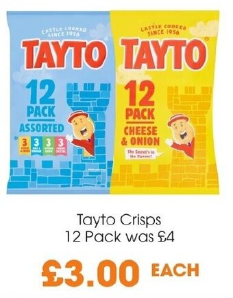 Centra Tayto Crisps 12 Pack offer