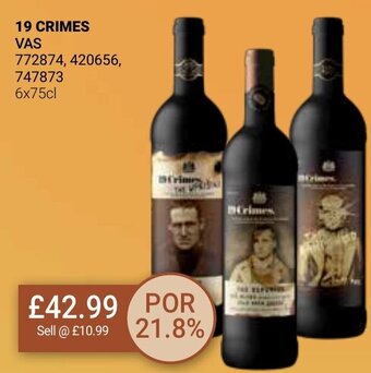 Bestway 19 CRIMES 6x75cl offer