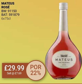 Bestway MATEUS ROSÉ 6x75cl offer