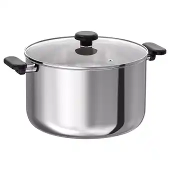 IKEA Middagsmat pot with lid, clear glass/stainless steel, 10 l offer