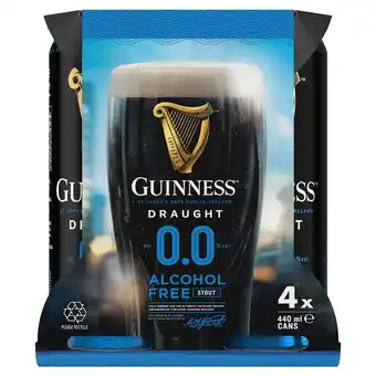 Sainsbury's Guinness alcohol free 0.0% stout beer cans 4x440ml offer