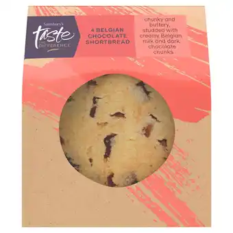 Sainsbury's Ttd chunky belgian chocolate shortbread (4pk) offer