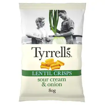 Sainsbury's Tyrrells lentil sharing crisps sour cream & onion 80g offer