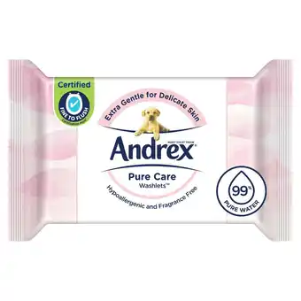 Sainsbury's Andrex pure care washlets flushable moist toilet tissue wipes single pack 36 sheets offer