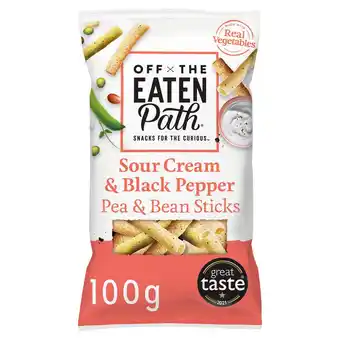 Sainsbury's Off the eaten path sour cream & pepper bean sticks 100g offer