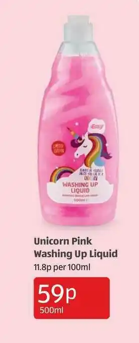 Aldi Unicorn Pink Washing Up Liquid offer