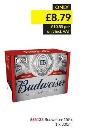 Musgrave MarketPlace Budweiser 15pk offer