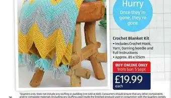 Aldi Crochet Blanket Kit offer