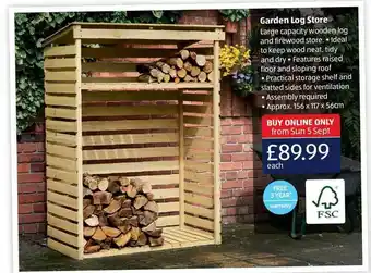 Aldi Garden Log Store offer