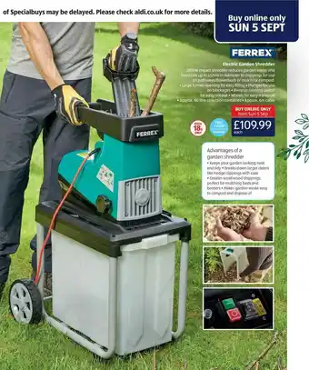 Aldi Ferrex Electric Garden Shredder offer