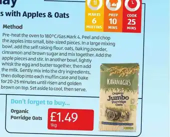 Aldi Organic Porridge Oats offer