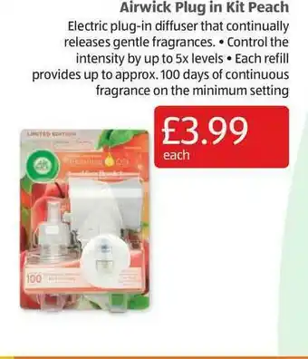 Aldi Airwick Plug In Kit Peach offer