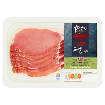 Sainsbury's Sainsbury's smoked applewood sweet cure british bacon, taste the difference x6 220g offer