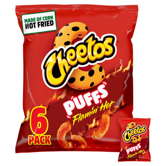 Asda Cheetos puffs flamin' hot multipack snacks crisps 6x13g offer