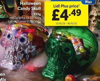 Lidl Halloween Candy Skull 333g offer
