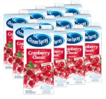 Costco Ocean Spray Cranberry Classic Juice Drink 12 x 1 Litre offer