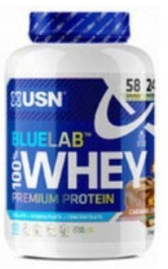 Costco USN Blue Lab Whey Powder Caramel Chocolate Flavour 2kg offer