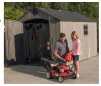 Costco Lifetime 8ft x 12ft 6" (2.4 x 3.8m) Simulated Wood Look Storage Shed offer