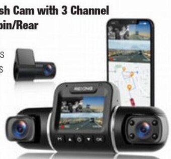 Costco Rexing V2 Pro Al Dash Cam with 3 Channel Recording Front/Cabin/Rear offer